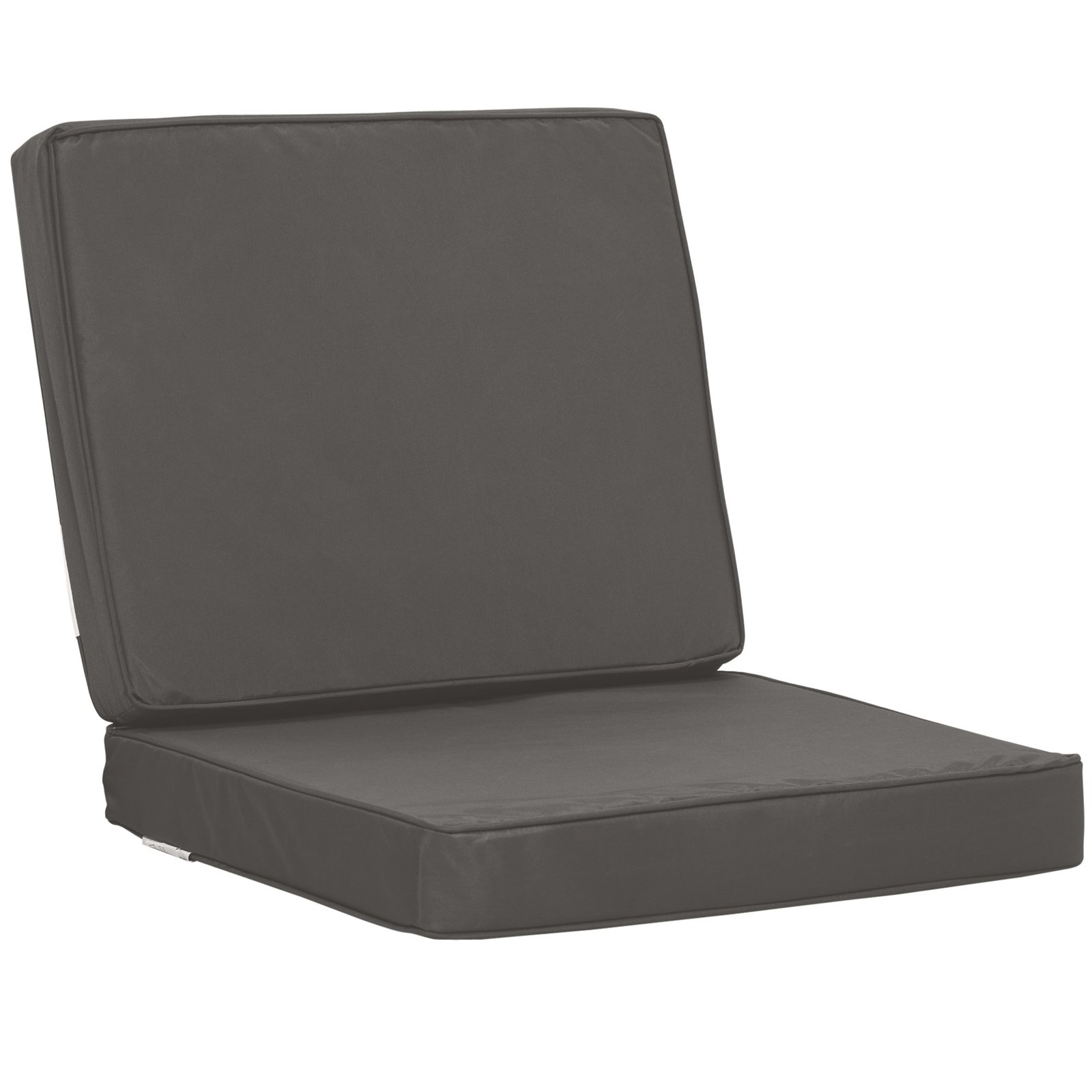 Outsunny 2-Piece Garden Seat and Back Cushion Set, Replacement Cushions for Outdoor Furniture with Seat Cushion and Back Cushion, Dark Grey