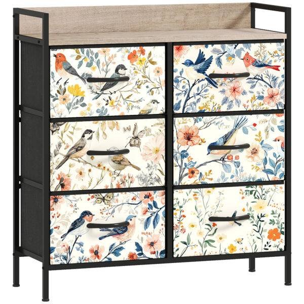 HOMCOM 6-Drawer Chest of Drawers – White