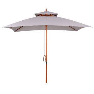 Outsunny 3 m Square Garden Parasol - Grey