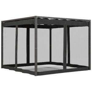 Outsunny 3 x 3m Aluminium Frame Pergola, with Retractable Roof - Dark Grey