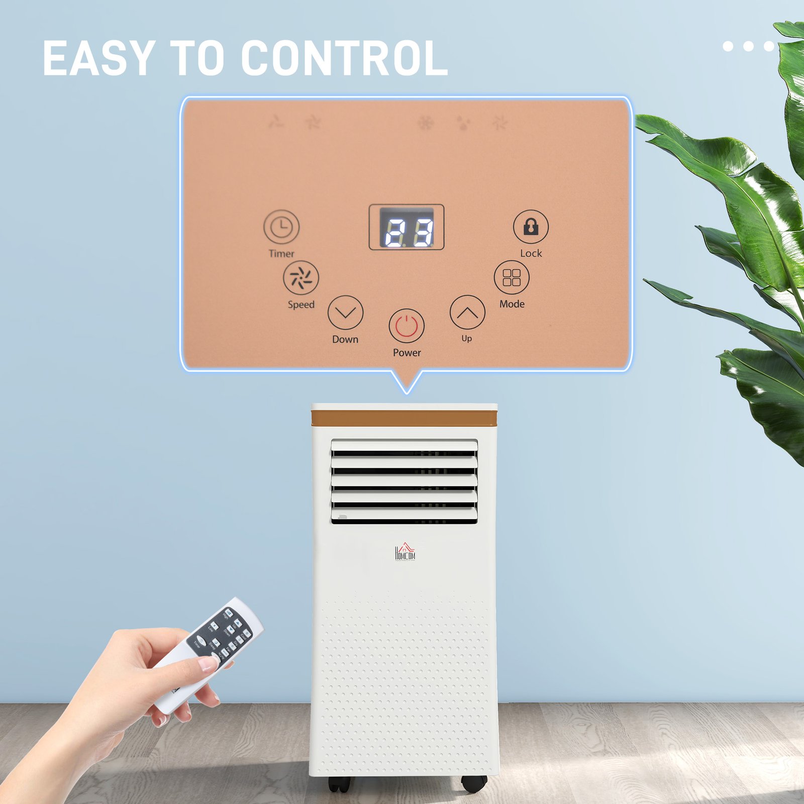 HOMCOM Portable Air Conditioner 10000 BTU, 4-in-1 Air Conditioning Unit with Cooling, Fan, 19.2L/Day Dehumidifier & Sleep Mode, LED Display, Remote Control, 24H Timer, Window Kit for Rooms up to 30? - Image 7