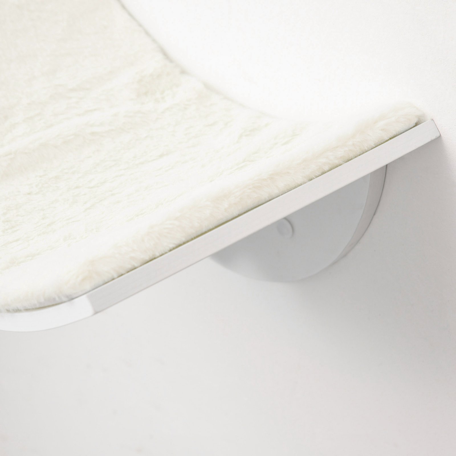PawHut Wood Cat Shelves, Wall-Mounted Cat Shelter, Curved Kitten Bed Perch Climber Furniture 41 x 28 x 21cm White - Image 9