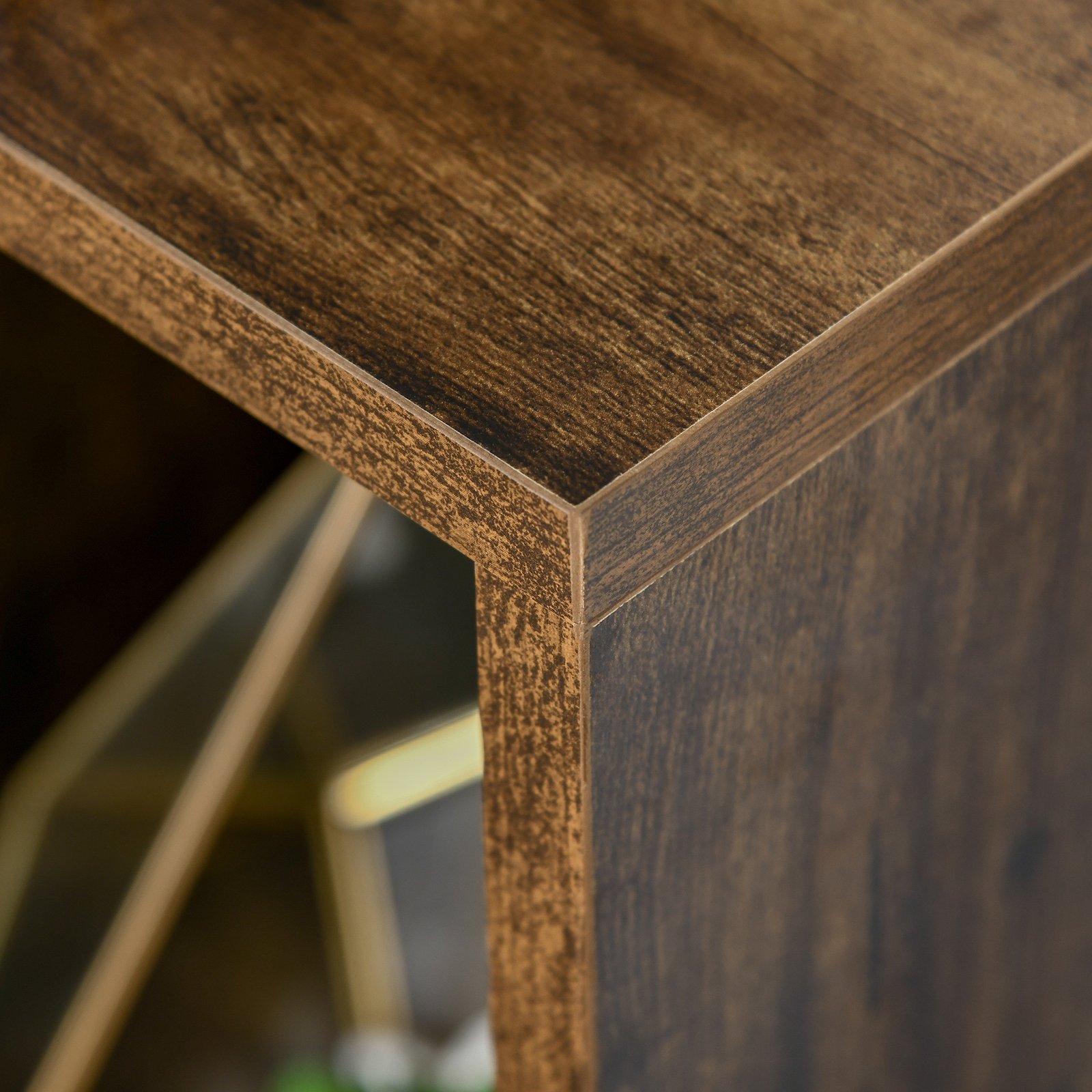 HOMCOM Seven-Cube Bookcase - Rustic Brown Wood Effect - Image 9