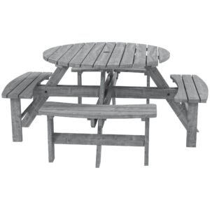 Outsunny 8-Seater Wooden Picnic Set-Fir Wood