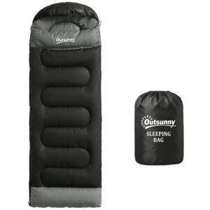 Outsunny Sleeping Bag for Adults, Lightweight & Compact Sleeping Bag, 3 Seasons, Black