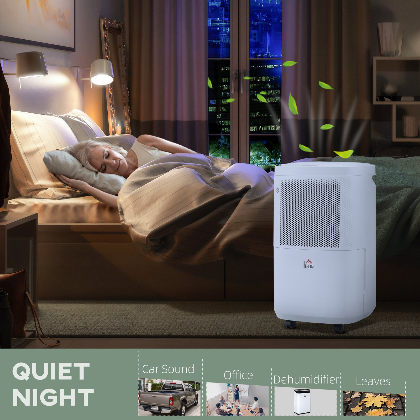 HOMCOM 10L/Day 2200ML Portable Quiet Dehumidifier with WiFi Smart App Control, Electric Moisture Air Dehumidifier for Home Laundry Basement - Image 7