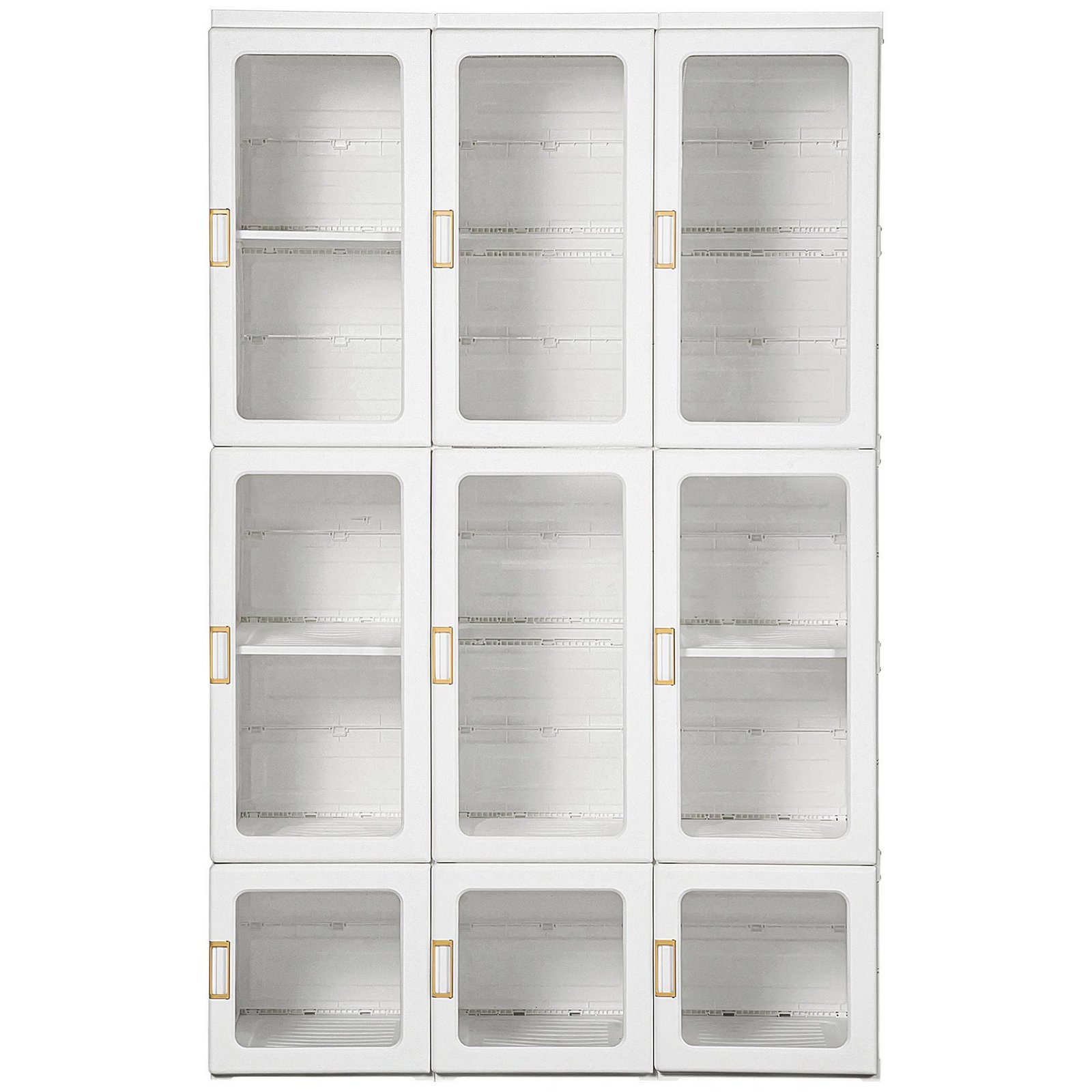 HOMCOM Portable Clothes Wardrobe for Bedroom, Foldable Clothes Organiser with Cube Storage, Hanging Rods, Magnet Doors, White