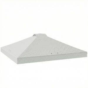 Outsunny Gazebo Roof Replacement UV50+ Waterproof Pop Up Canopy Cover with 8 Drainage Holes 3 x 3 m White