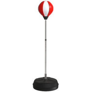 HOMCOM Punching Bag with Stand Boxing Bag Set with Adjustable Height, Red