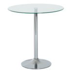 HOMCOM Round Dining Table, Modern Dining Room Table with Tempered Glass Top, Steel Base, Space Saving Small Bar Table HOMCOM Round Dining Table, Modern Dining Room Table with Tempered Glass Top, Steel Base, Space Saving Small Bar Table
