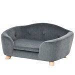 PawHut Dog Sofa Bed Pet Chair Couch with Water Resistant Fabric, Kitten Lounge with Soft Cushion, Wooden Frame for Mini Size Dogs – Grey PawHut Dog Sofa Bed Pet Chair Couch with Water Resistant Fabric, Kitten Lounge with Soft Cushion, Wooden Frame for Mini Size Dogs – Grey
