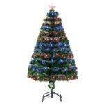 HOMCOM 4 Feet Prelit Artificial Christmas Tree with Multi-Coloured Fiber Optic LED Light, Holiday Home Xmas Decoration, Green HOMCOM 4 Feet Prelit Artificial Christmas Tree with Multi-Coloured Fiber Optic LED Light, Holiday Home Xmas Decoration, Green