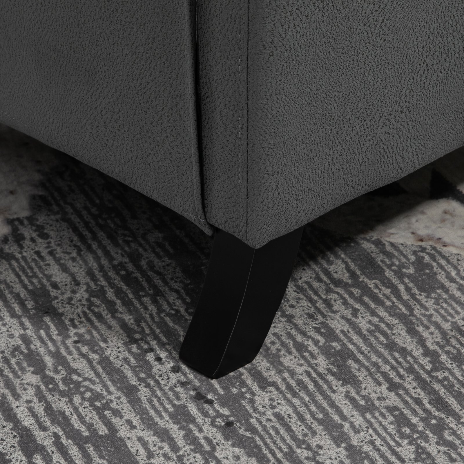 HOMCOM Wingback Recliner Chair for Home Theater, Button Tufted Microfibre Cloth Reclining Armchair with Leg Rest, Deep Grey - Image 9