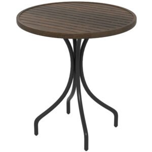 Outsunny ?66cm Galvanised Steel Garden Table - Brown