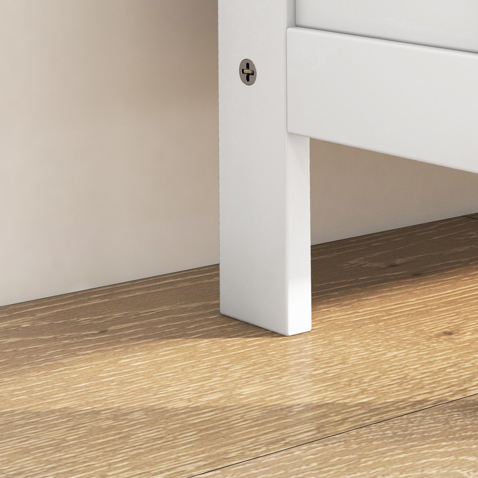 HOMCOM Narrow Shoe Cabinet with 3 Flip Drawers - White - Image 8
