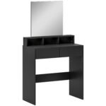 HOMCOM Multi-Storage Dressing Table, with Mirror – Black