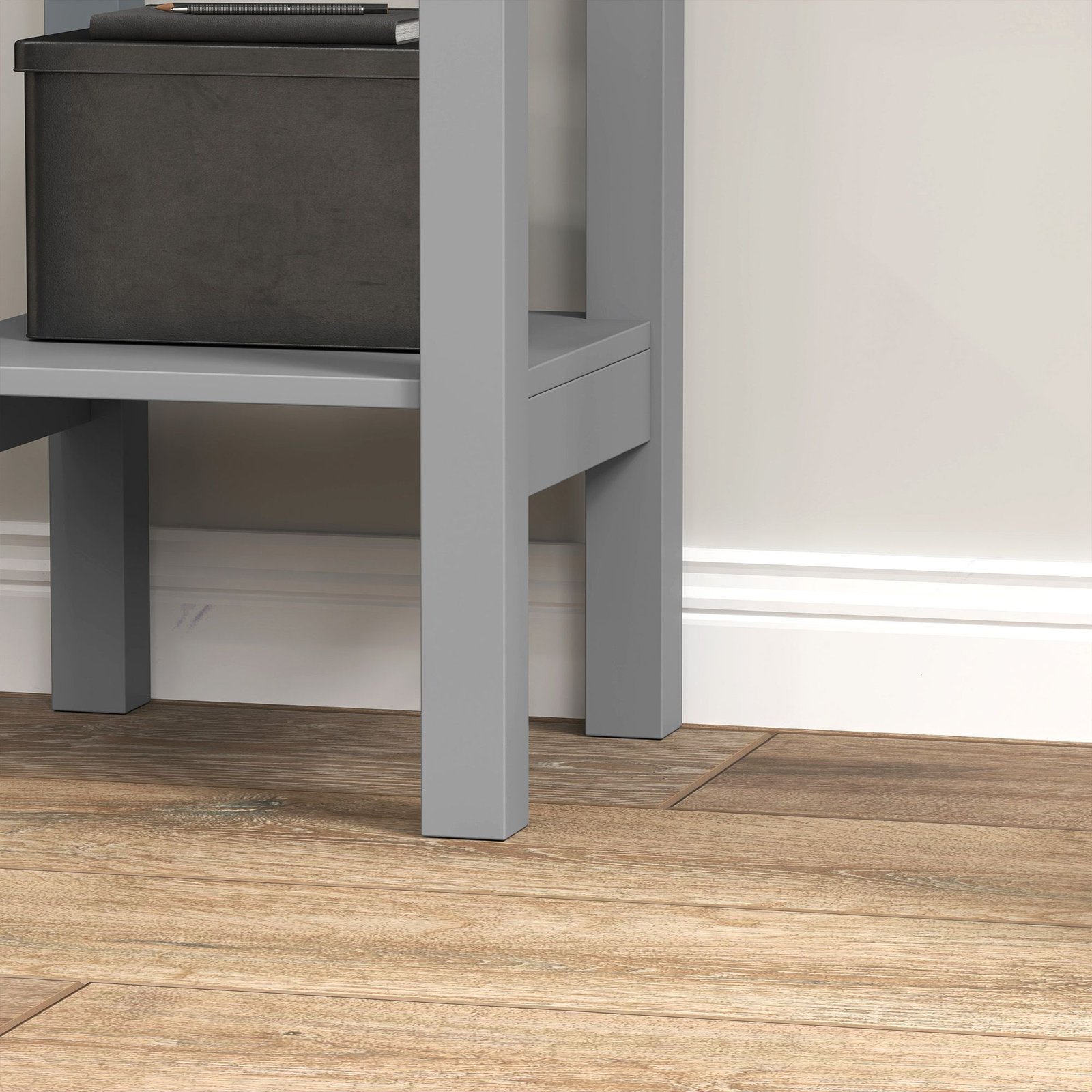 HOMCOM Set of Two Elegant Floral Cut-Out Side Tables - Grey - Image 9