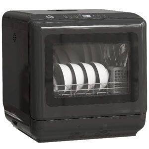 HOMCOM 6L Five-Mode Tabletop Dishwasher - Black