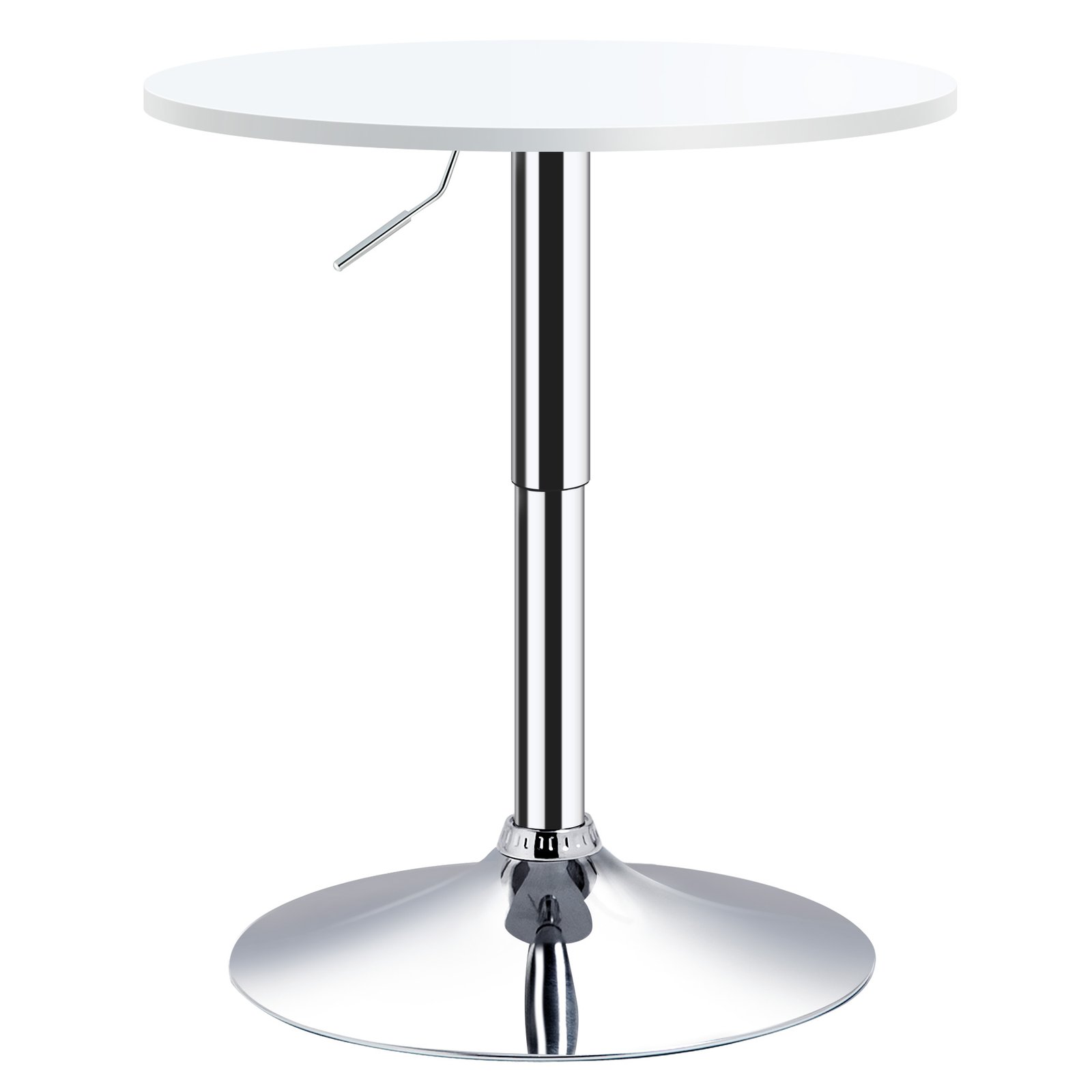 HOMCOM Bar Table ?60cm Adjustable Height Round Bistro Table w/ Swivel Top Metal Frame Counter Surface Stylish Kitchen Conservatory White HOMCOM Bar Table ?60cm Adjustable Height Round Bistro Table w/ Swivel Top Metal Frame Counter Surface Stylish Kitchen Conservatory White