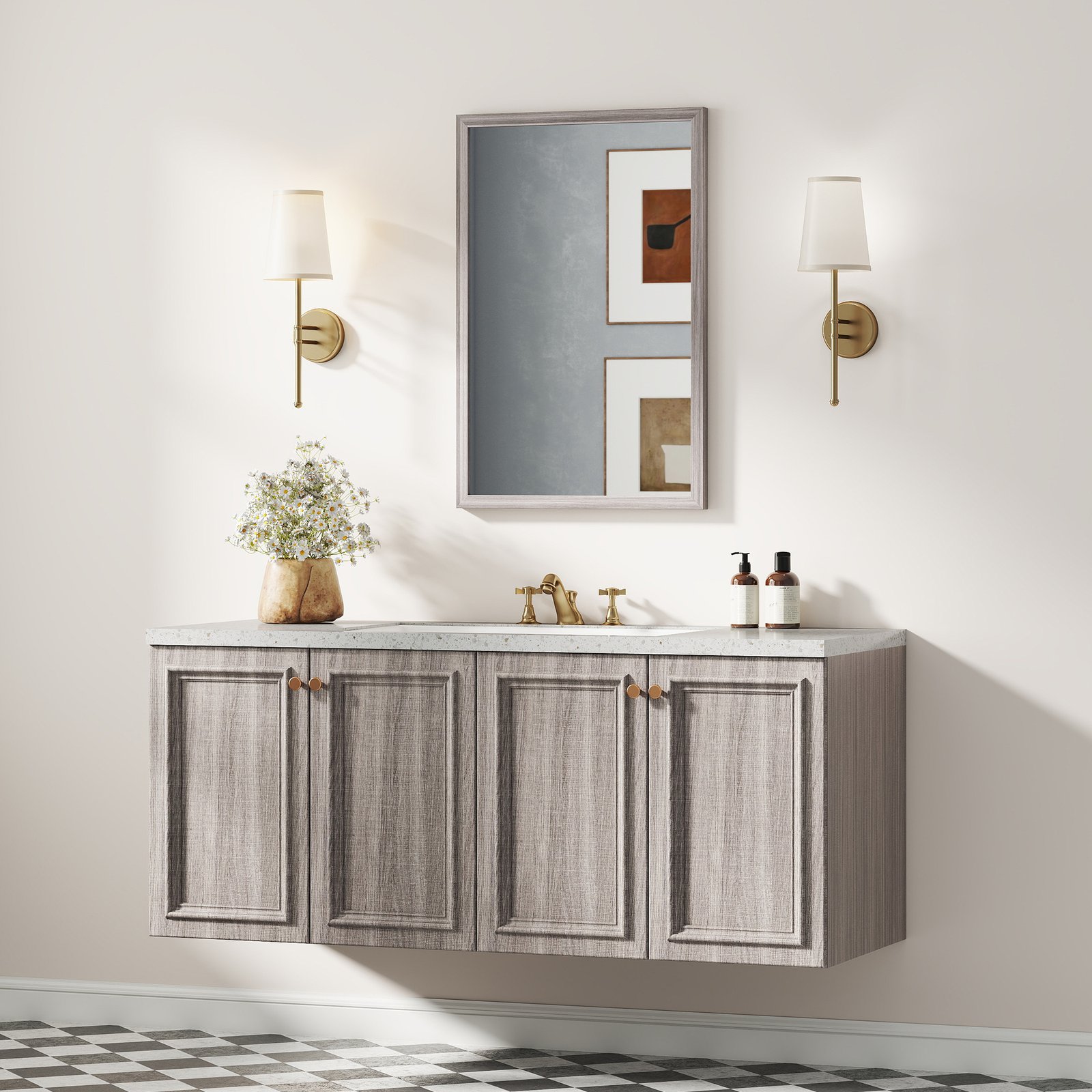 HOMCOM Wall Bathroom Mirror, 40 x 60 cm Wall-Mounted Mirror for Living Room, Bedroom, Hallway, Grey - Image 2