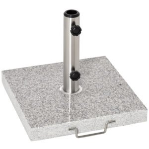 Outsunny 25kg Garden Umbrella Base Durable Parasol Holder Patio Furniture Outdoor Sunshade Marble Stand