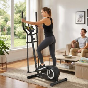 SPORTNOW Elliptical Cross Trainer for Home, Quiet Magnetic Elliptical Machine with Bluetooth, App Compatible, 8-Level Resistance
