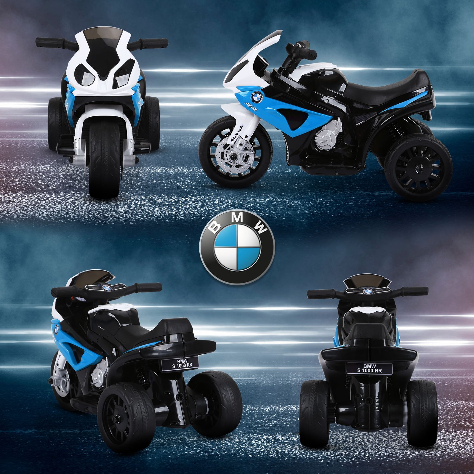 HOMCOM Electric Motorbike for Kids Ride on BMW Motorbike W/Headlights and Music, 6V, Blue - Image 7