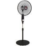 HOMCOM 40 cm Pedestal Standing Floor Fan, Oscillation Cooling Fan with Remote Control, Black