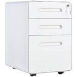 Vinsetto Lockable File Cabinet with 3 Drawers, Vertical Office Drawer for A4, Letter, Legal Size, Anti-tilt Design, Pre-Assembled Body, White Vinsetto Lockable File Cabinet with 3 Drawers, Vertical Office Drawer for A4, Letter, Legal Size, Anti-tilt Design, Pre-Assembled Body, White