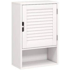 HOMCOM Bathroom Cabinet, Wall Mounted Storage Cabinet with Adjustable Shelves, 40 x 20 x 60 cm, White