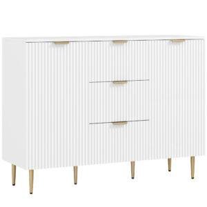 HOMCOM 2-Door Sideboard with 3 Drawers and Adjustable Shelves - White