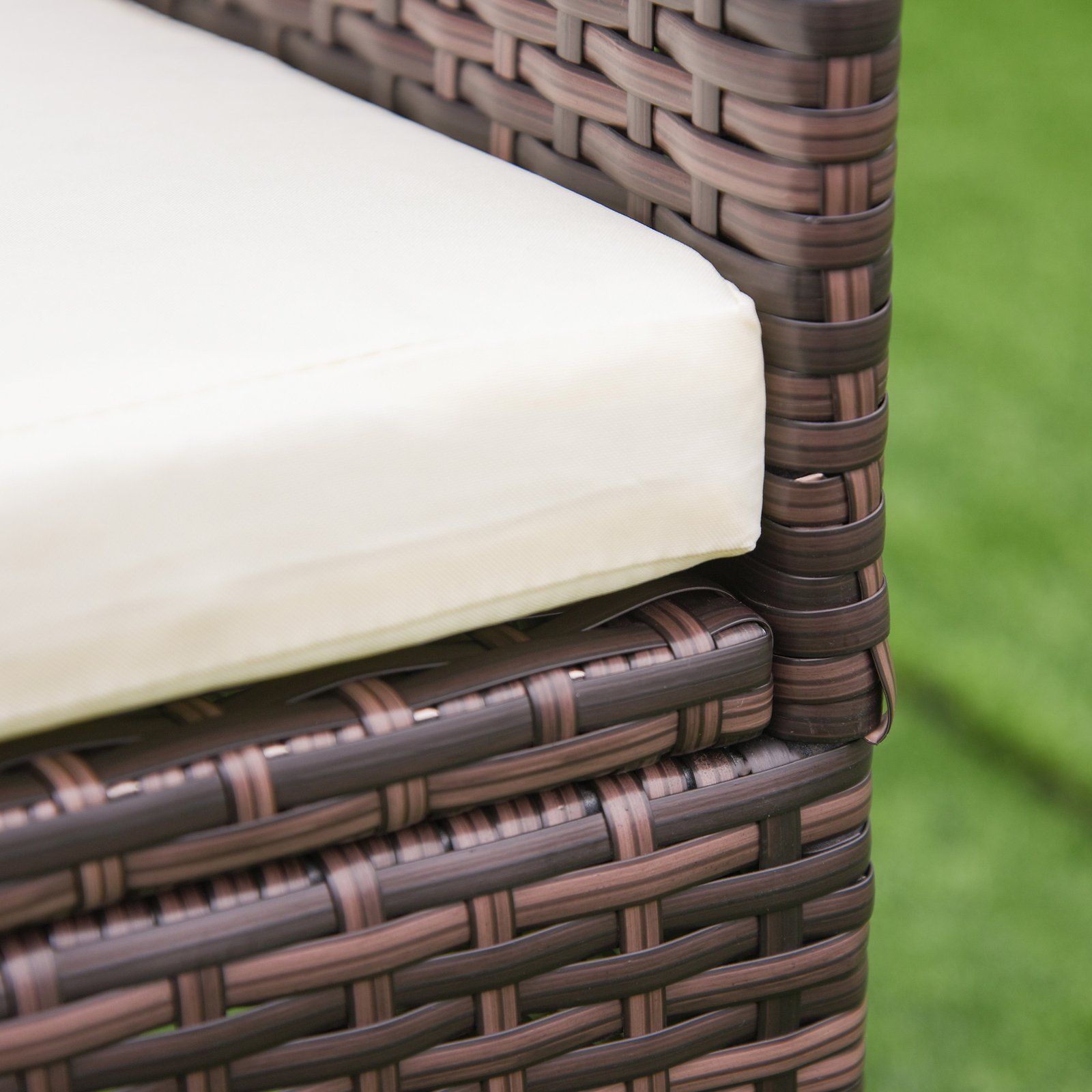Outsunny 4 PC Rattan Chair Set, Patio Sofa Chairs Set, Cushioned Outdoor Rattan Furniture - Image 9