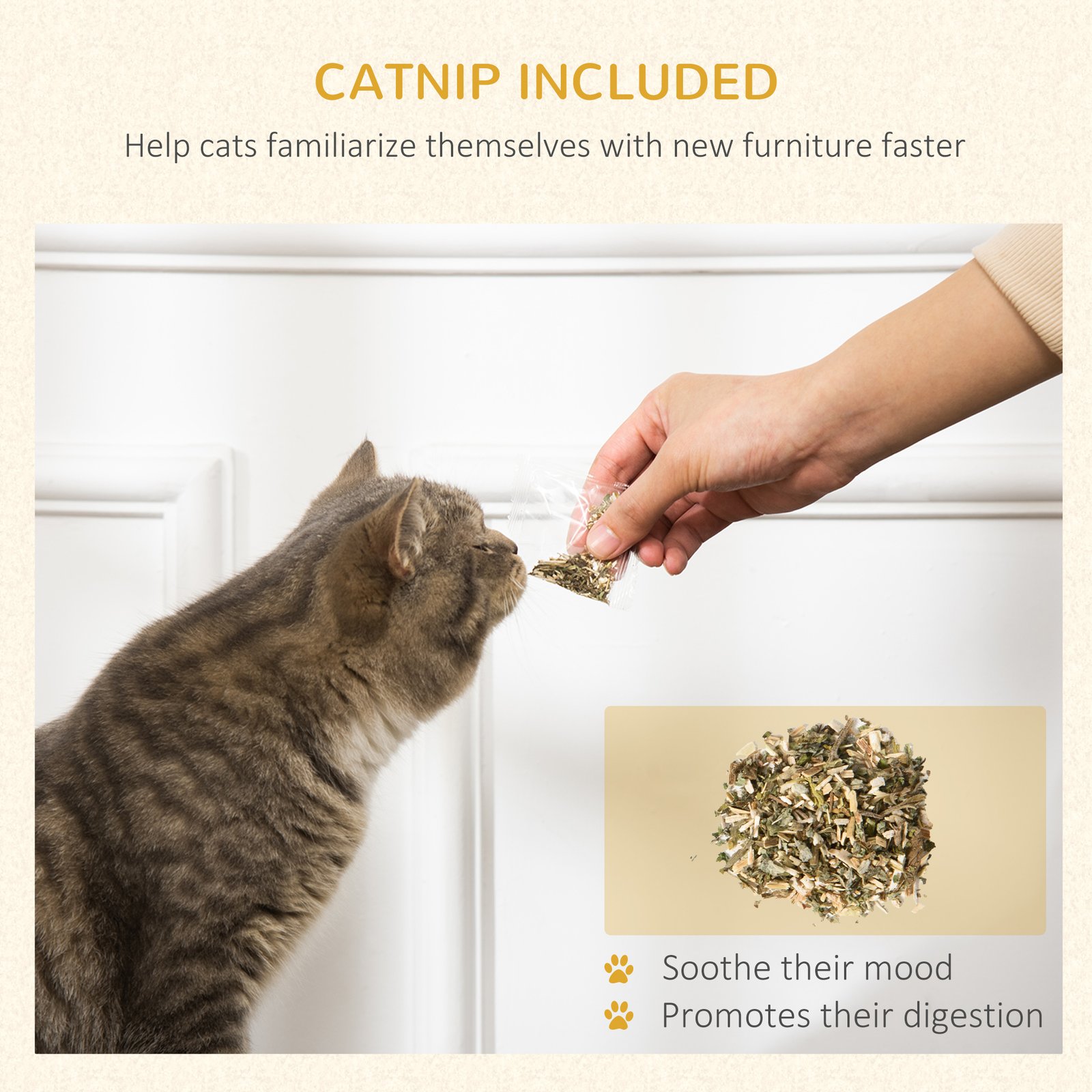 PawHut Two-In-One Cat House, Cat Scratching Board with Scratcher, Catnip, Cat Cardboard Scratcher for Indoor Cats - Image 6