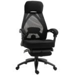 Vinsetto Office Chair with Footrest,High Back Swivel Desk Chair with Adjustable Height and Headrest for Home Office, Black Vinsetto Office Chair with Footrest,High Back Swivel Desk Chair with Adjustable Height and Headrest for Home Office, Black