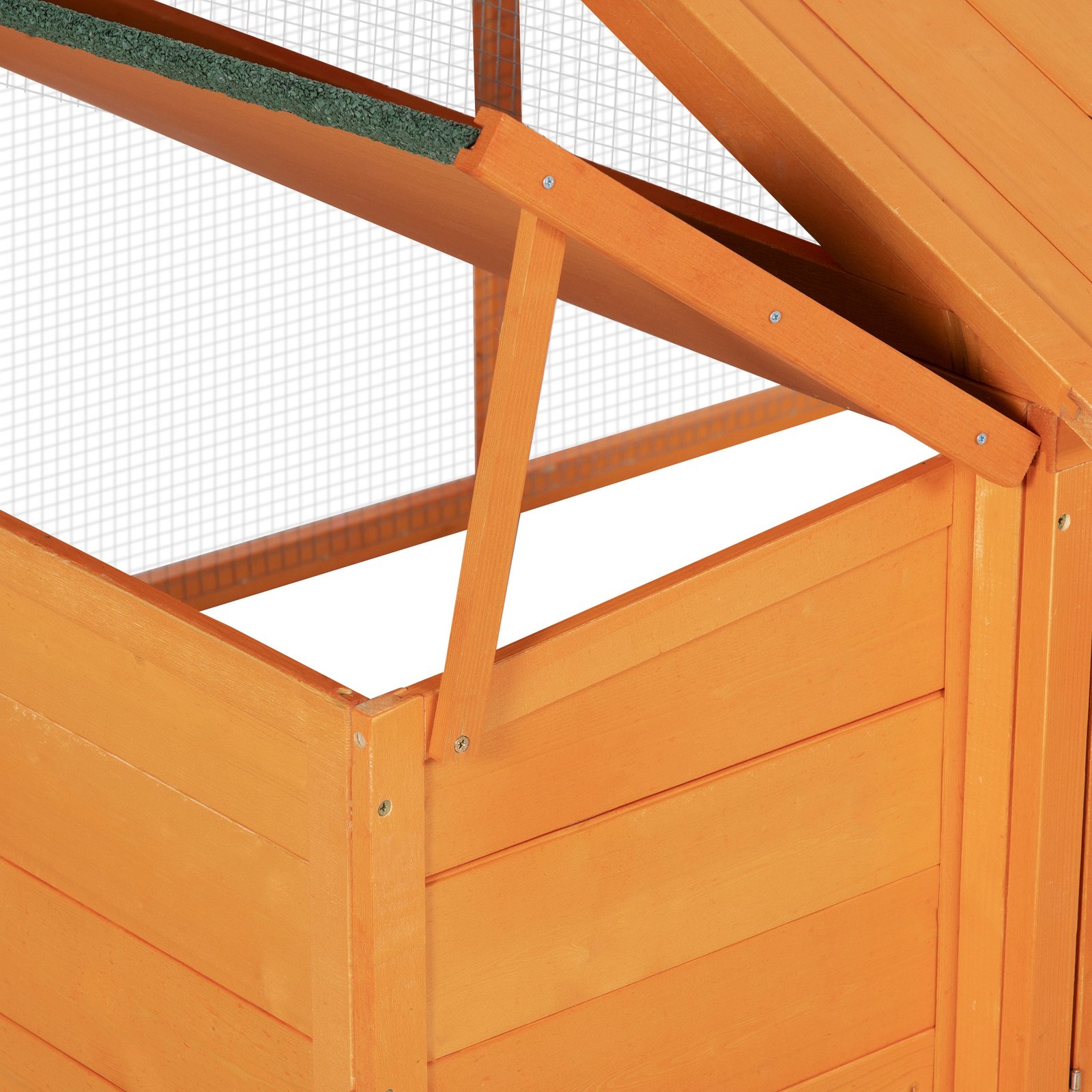 PawHut Wooden Chicken Coop with Nesting Box, Openable Roof, for 4-8 Chickens - Image 8