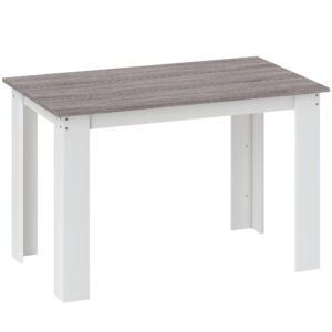 HOMCOM Dining Table for 4-6 People, Kitchen Table with Wood Effect for Dining Room, Grey