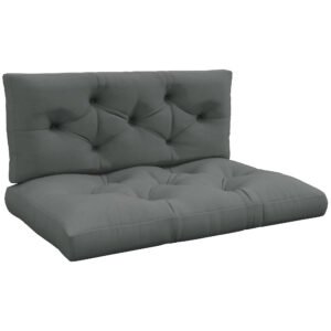 Outsunny Seat and Back Padded Pallet Cushion Set - Light Grey