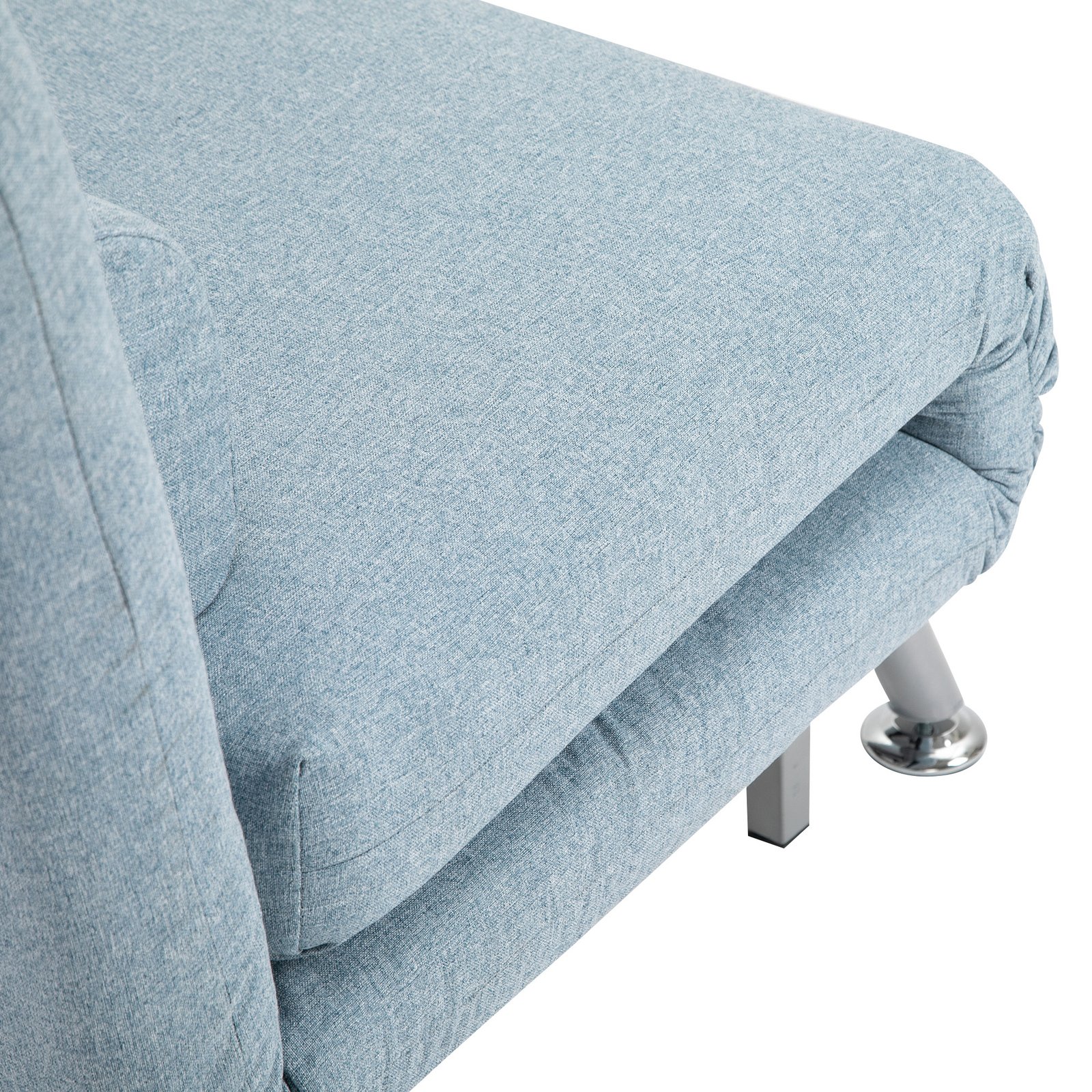 HOMCOM Single Sofa Chair Bed, Linen Fabric 3-in-1 Convertible Sleeper Chair with 5-Position Adjustable Backrest, 75cm Wide Seat, Pillow for Living Room, Bedroom, Sky Blue - Image 8