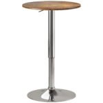 HOMCOM Round Bar Table, 360 Degree Swivel Counter Pub Table with Adjustable Height, for Kitchen, Cafe, Rustic Brown HOMCOM Round Bar Table, 360 Degree Swivel Counter Pub Table with Adjustable Height, for Kitchen, Cafe, Rustic Brown