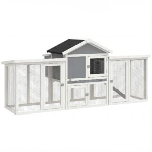 PawHut Large Chicken Coop, Wooden Outdoor Chicken Cage Poultry Hen House with Nesting Box