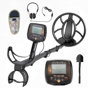 Outsunny Metal Detector for Adults, IP68 Waterproof Search Coil with LCD Display, 5 Modes Gold Detector with Carry Bag, Shovel