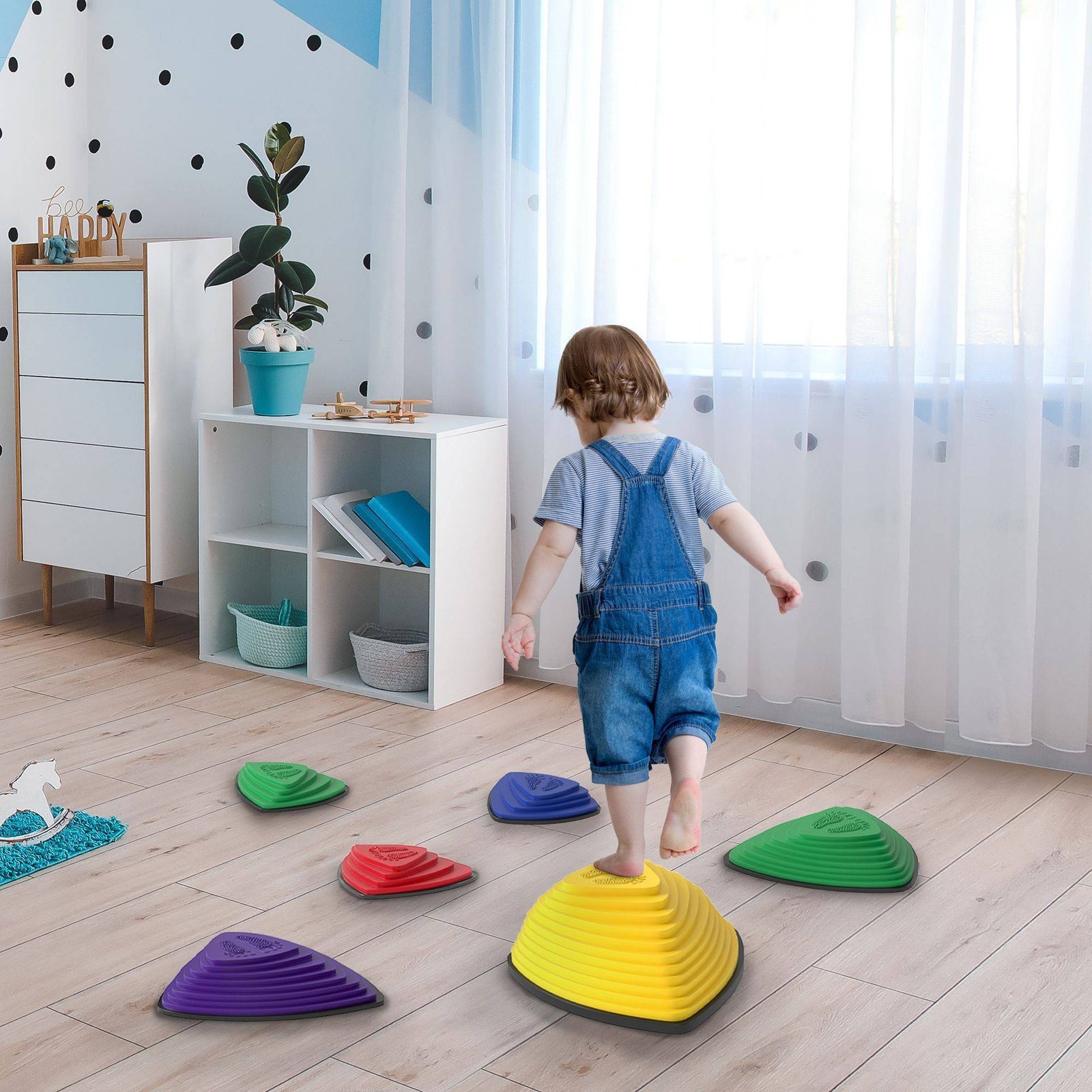 AIYAPLAY 6-Piece Stepping Stones for Kids, Stackable Sensory Toys Outdoor Indoor, Obstacle Course for Balance and Motor Skills - Image 2