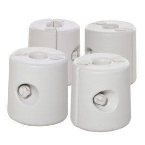 Outsunny 4 Pack 36 kg Gazebo Weights, Canopy Tent Weights with Rapid Clip, Gazebo Leg Weights Fill with Sand or Water, White