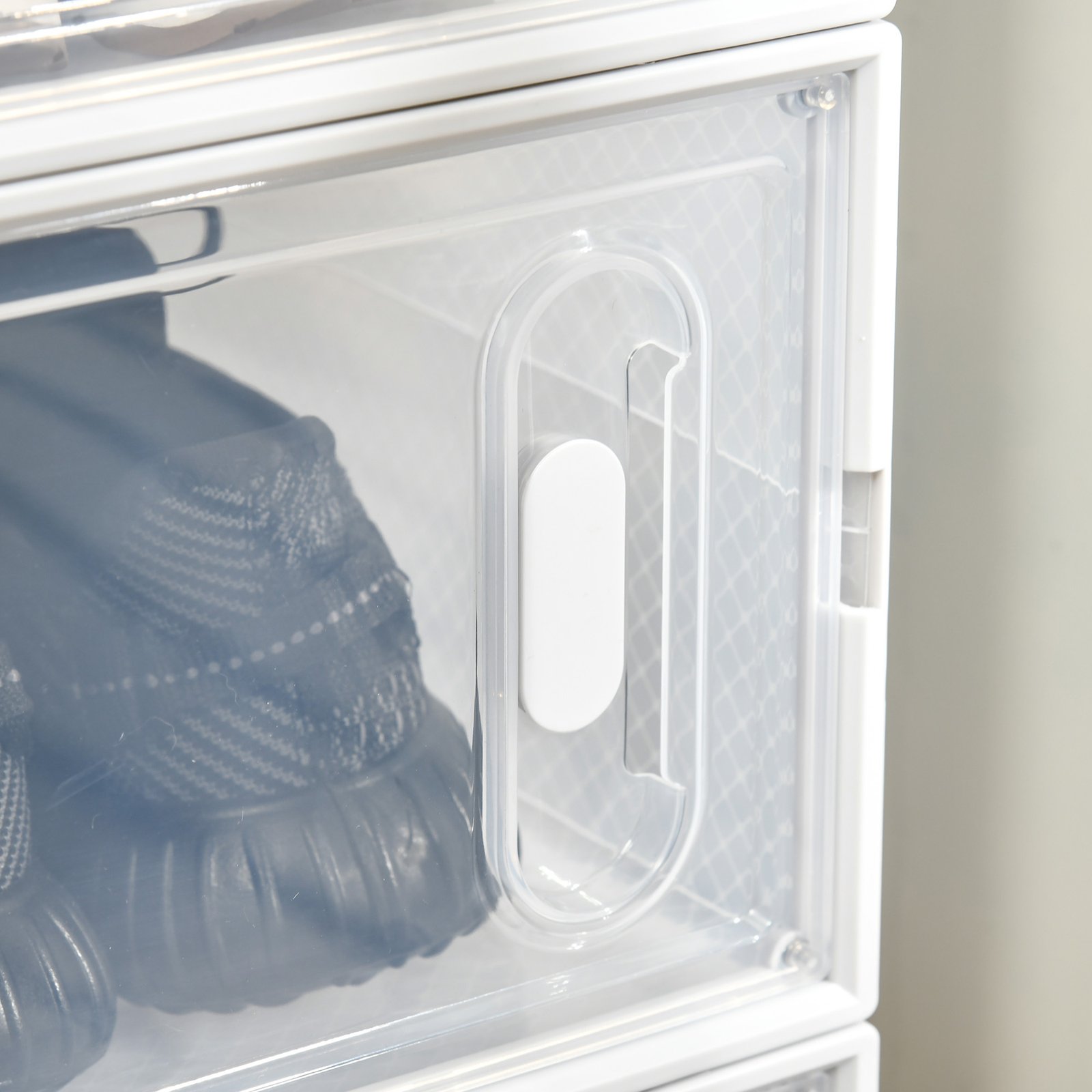 HOMCOM 8PCS Clear Shoe Box, Plastic Stackable Shoe Storage Box for UK/EU Size up to 8.5/43 with Magnetic Door for Women/Men, 25 x 35 x 19cm - Image 9