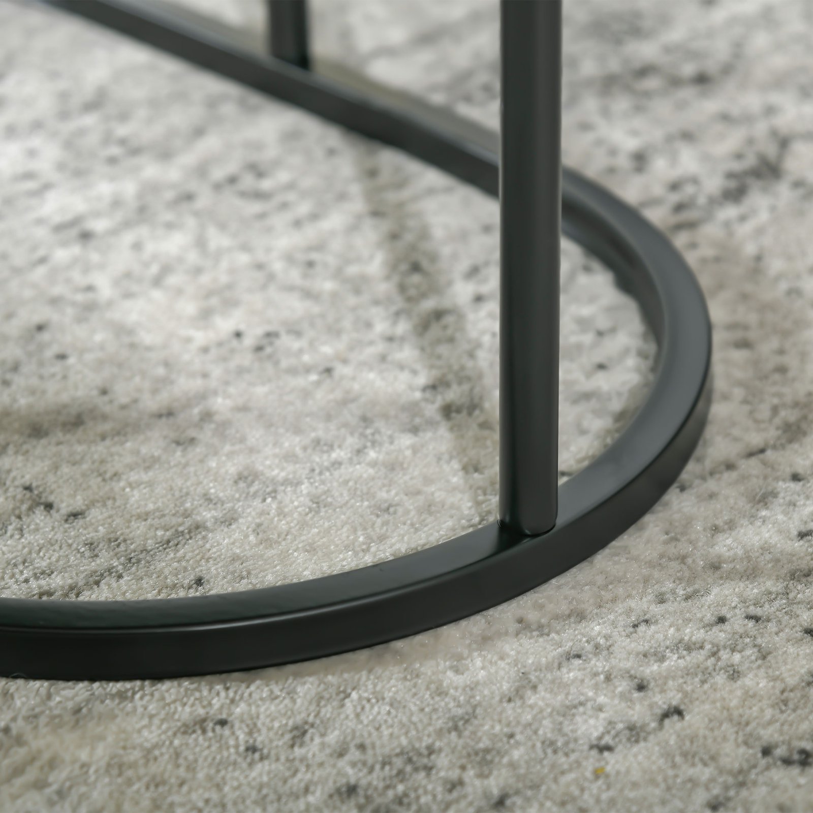 HOMCOM Marble-Effect Nest of Tables - Black/White - Image 8