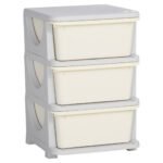 HOMCOM Three-Tier Kids Storage Boxes, with Three Drawers – White