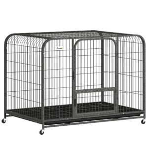 PawHut Heavy Duty Dog Crate,116 x 77 x 88 cm, Large Dog Cage for Small to Large Breeds
