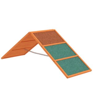 PawHut Dog Agility Equipment, Dog Playground Equipment with Non-slip Surface, A-frame, Agility Ramp for All Breeds, Orange