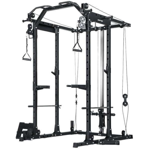 SPORTNOW Cable Crossover Machine, with Lat-Pull Down System