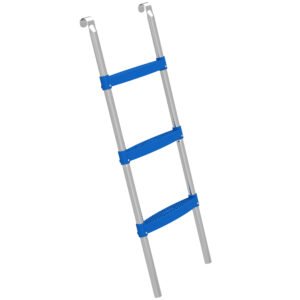 SPORTNOW Trampoline Ladder, 3-Steps with Horizontal Wide Steps, Universal Hook, Galvanised Steel Frame, 150kg Load Capacity